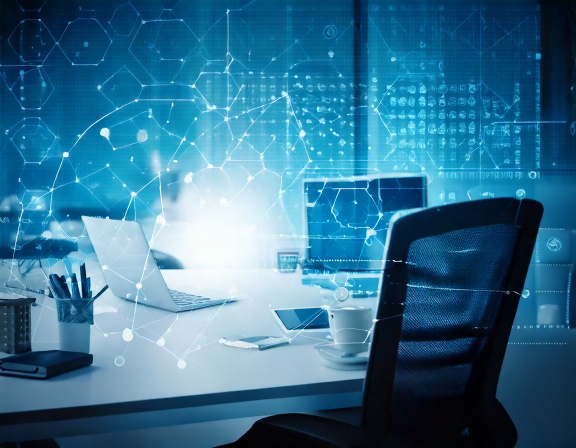 consult-connect Symbolbild für »consult + connect« mit einem futuristischem Büroraum