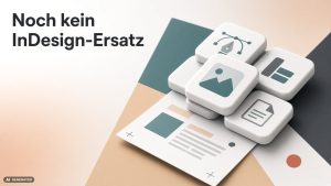 Abstrakte 3D-Illustration: Kreativ-Apps und Druckseite als Open-Source-Alternative zu Adobe-Programmen